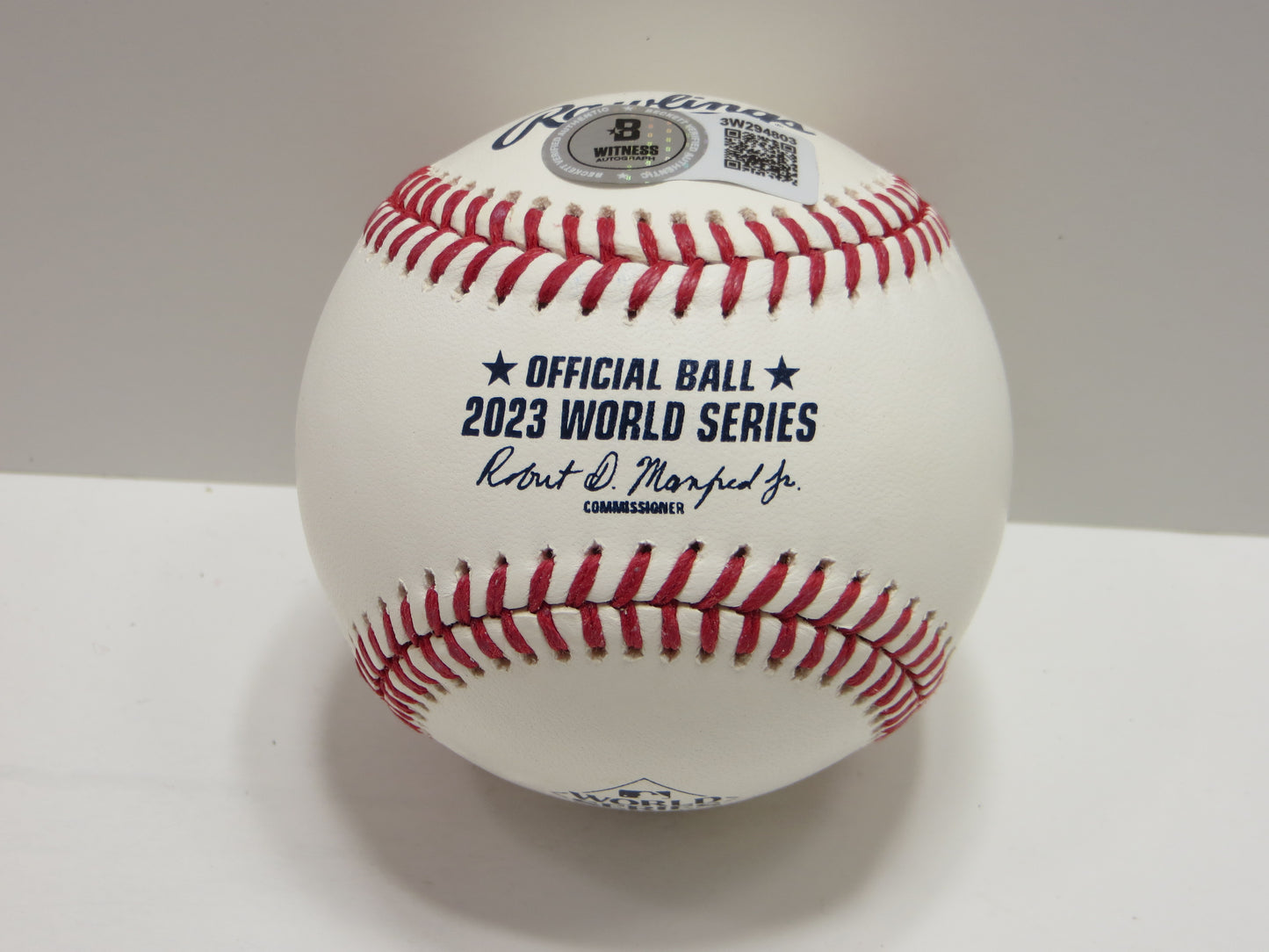 JOSH SMITH TEXAS RANGERS SIGNED OFFICIAL 2023 WORLD SERIES BASEBALL BAS COA