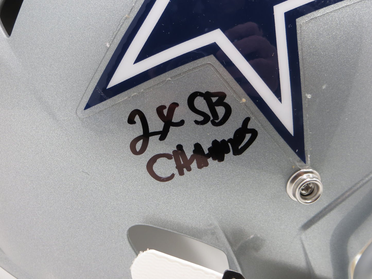 JIMMY JOHNSON SIGNED DALLAS COWBOYS SPEED HELMET w/3 INSCs Miami BAS COA