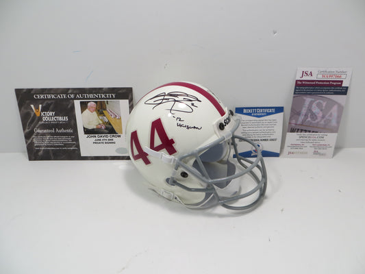 JOHN DAVID CROW & JOHNNY MANZIEL SIGNED Texas A&M Helmet w/Heisman JSA BAS