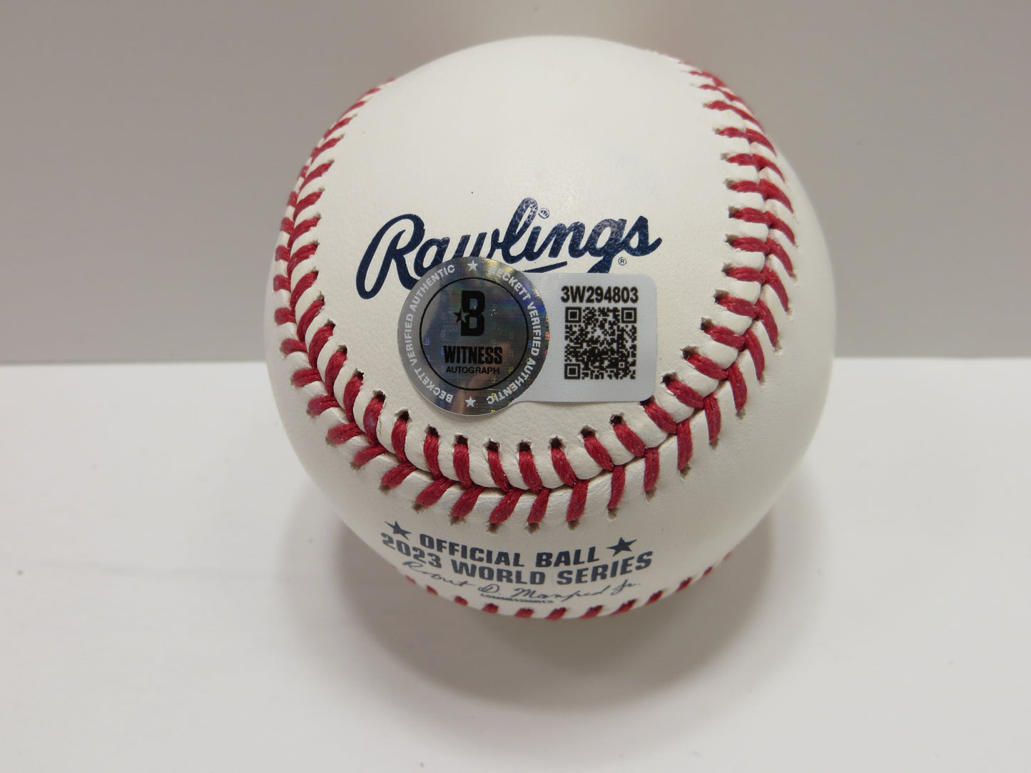 JOSH SMITH TEXAS RANGERS SIGNED OFFICIAL 2023 WORLD SERIES BASEBALL BAS COA