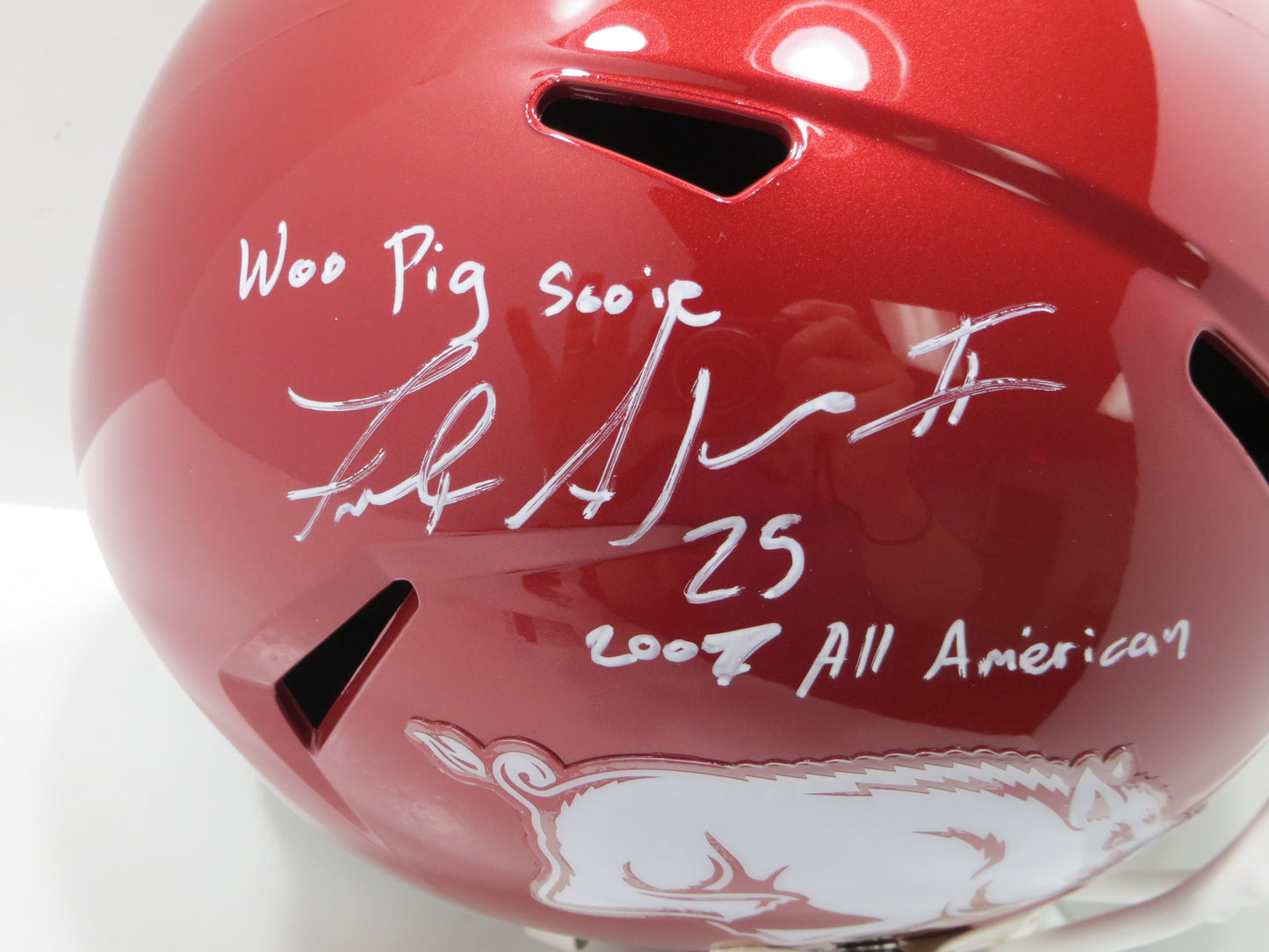 FELIX JONES SIGNED ARKANSAS RAZORBACKS FULL SIZE HELMET wINSCs JSA COA