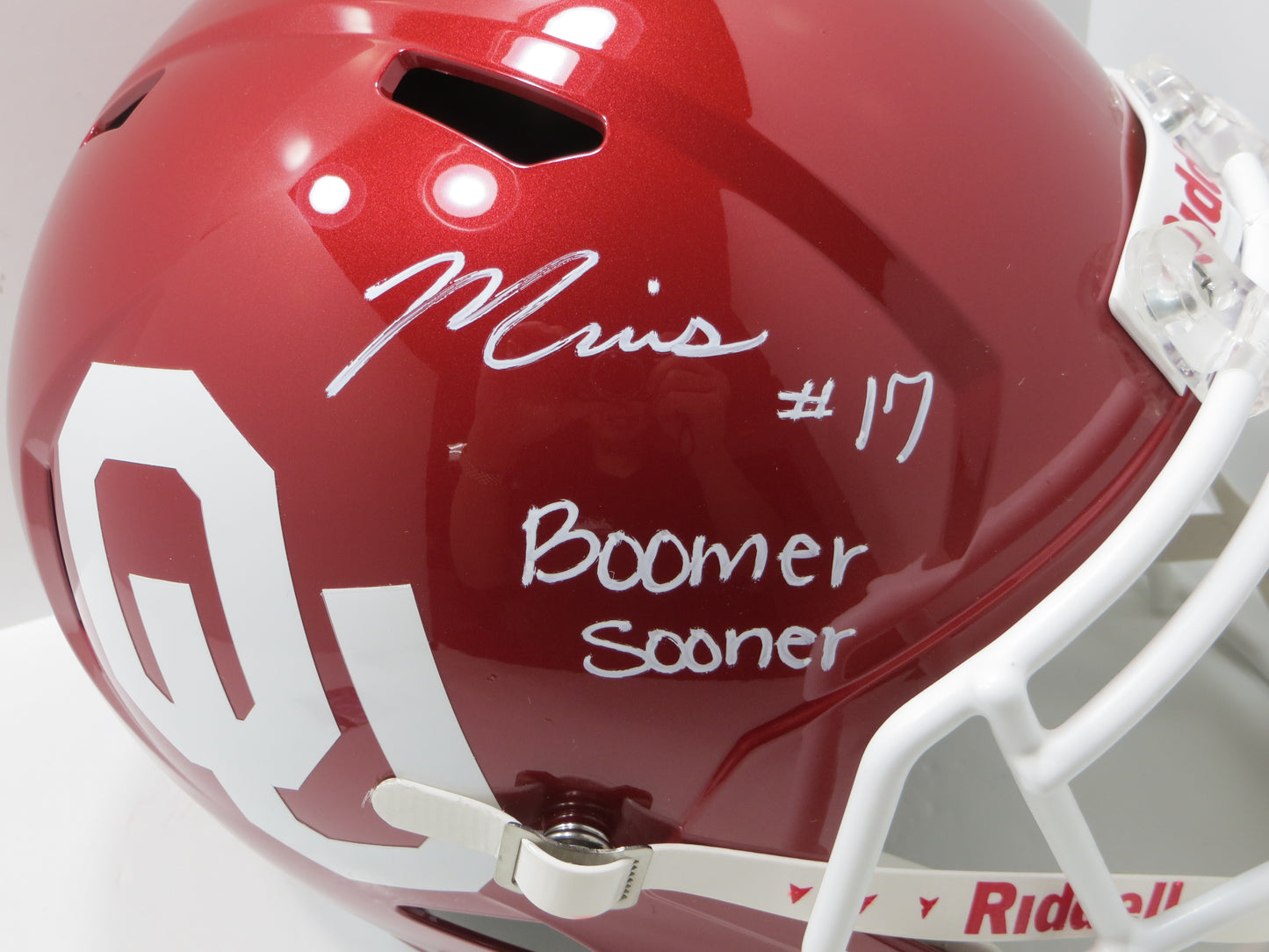 MARVIN MIMS OU OKLAHOMA SOONERS SIGNED FULL SIZE w/Boomer BRONCOS JSA