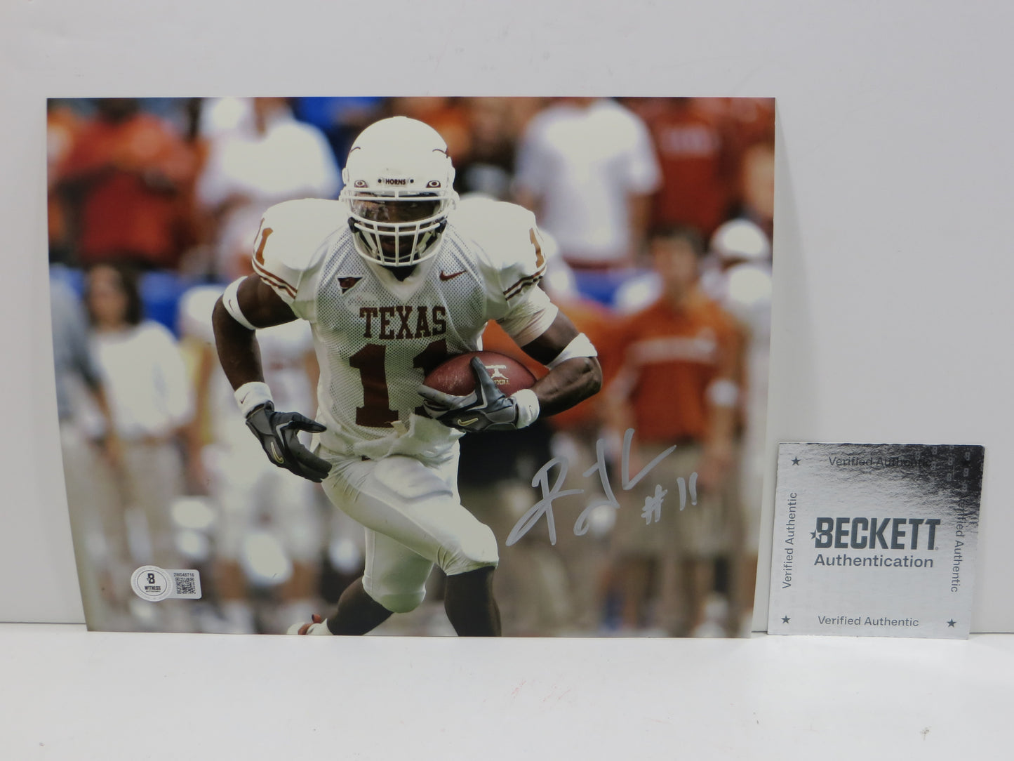 RAMONCE TAYLOR TEXAS LONGHORNS SIGNED 8x10 PHOTO OpenField BAS COA