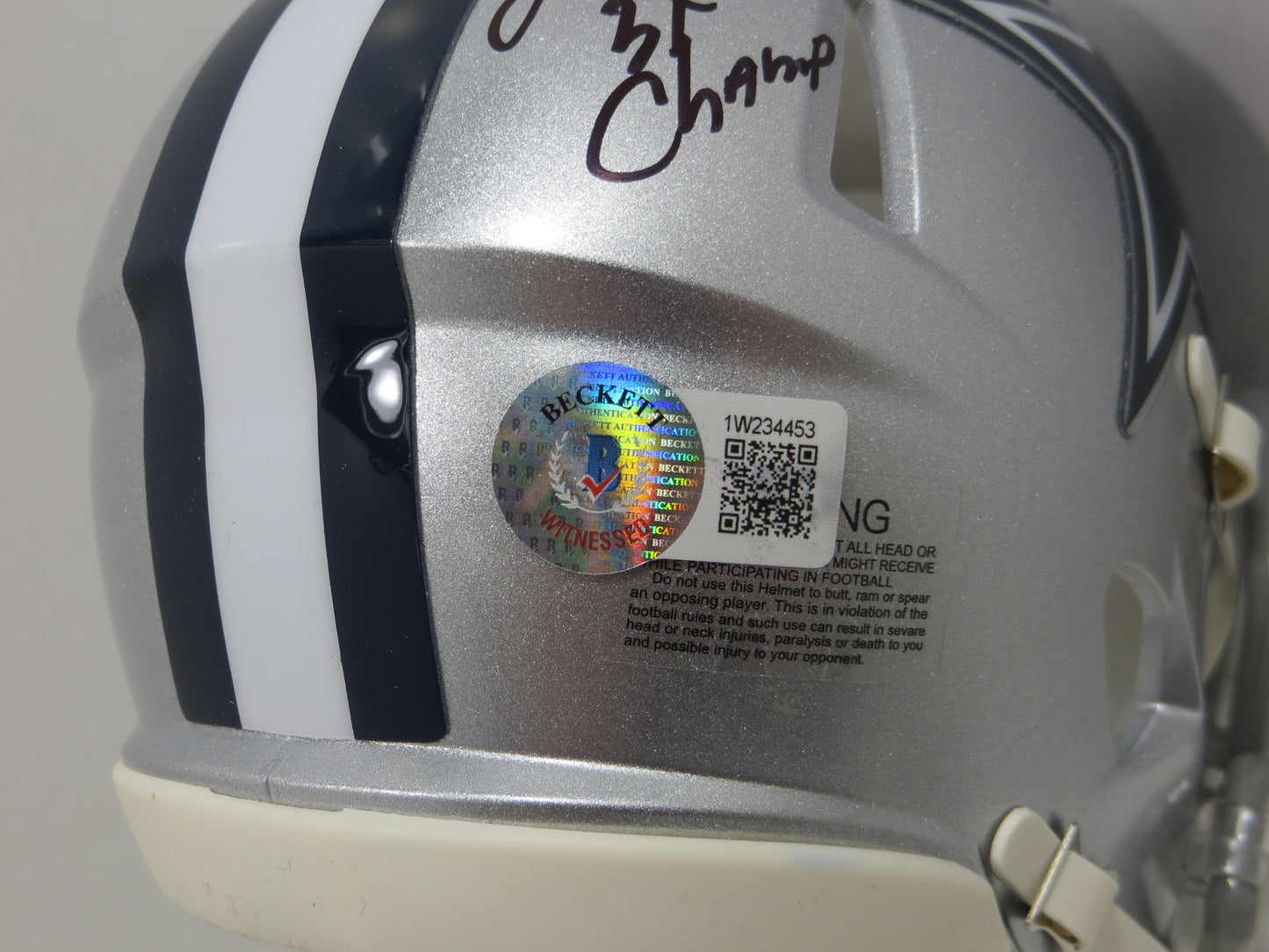 KEVIN SMITH DALLAS COWBOYS SIGNED Riddell MINI HELMET w/3xSB Champ BAS COA