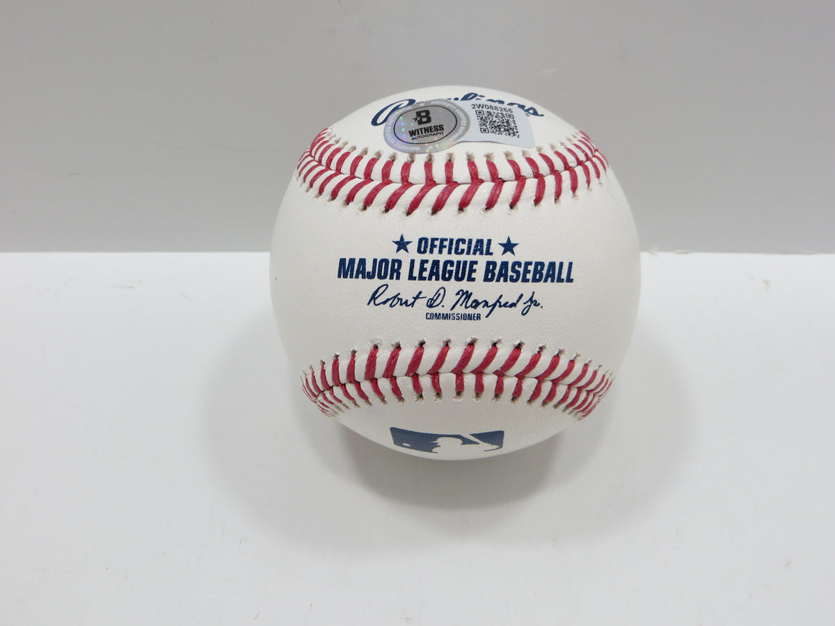 PAT PATRICK MAHOMES SR SIGNED OML BASEBALL Twins Cubs Mets Rangers w/INSC BAS
