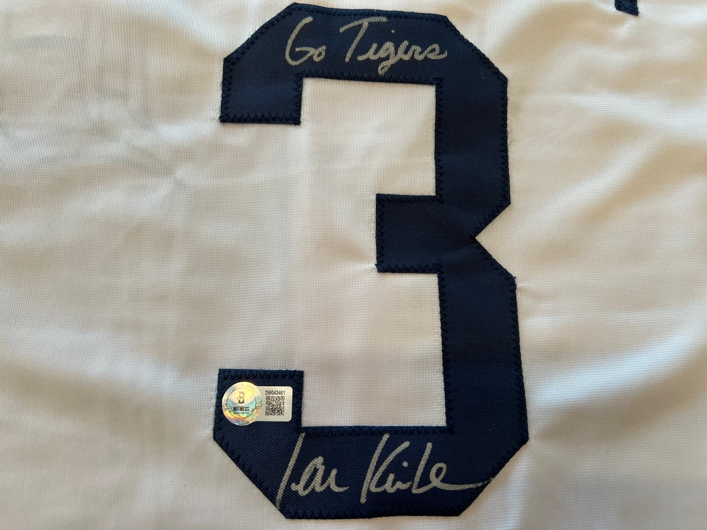 IAN KINSLER DETROIT TIGERS SIGNED JERSEY w/Go Tigers BAS COA