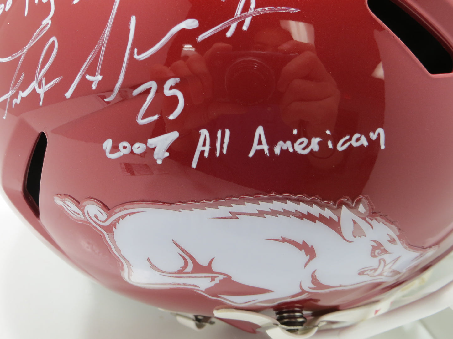 FELIX JONES SIGNED ARKANSAS RAZORBACKS FULL SIZE HELMET wINSCs JSA COA