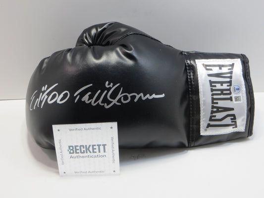ED TOO TALL JONES SIGNED LEFT BLACK BOXING GLOVE Dallas Cowboys BAS COA