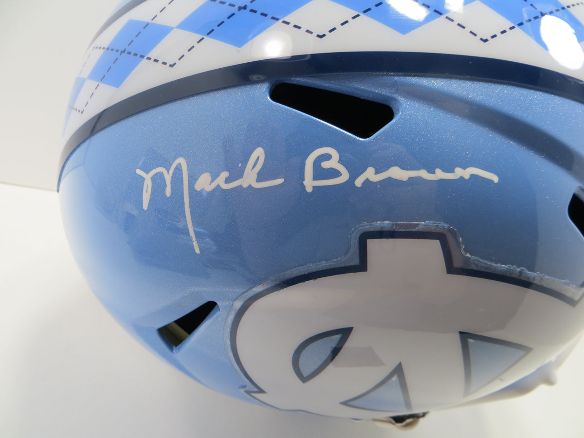 MACK BROWN SIGNED NORTH CAROLINA TAR HEELS FULL SIZE HELMET w/Go Heels! BAS