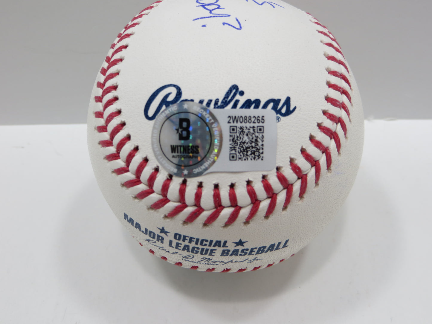 PAT PATRICK MAHOMES SR SIGNED OML BASEBALL Twins Cubs Mets Rangers w/INSC BAS