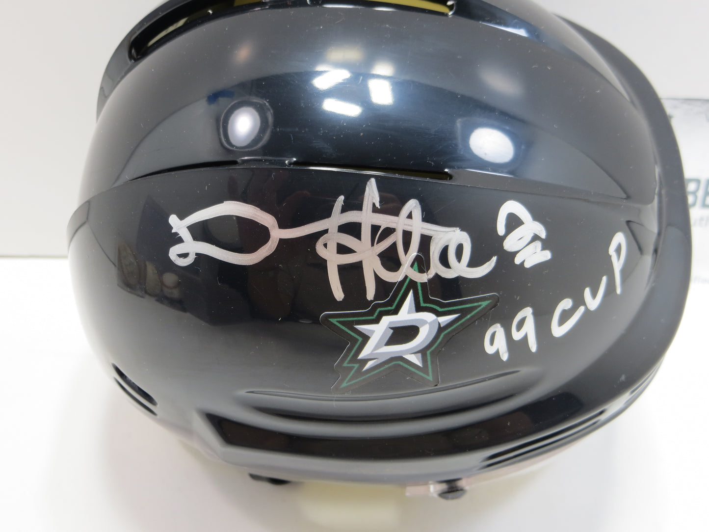 DERIAN HATCHER  DALLAS STARS SIGNED MINI HOCKEY HELMET w/99 CUP BAS COA