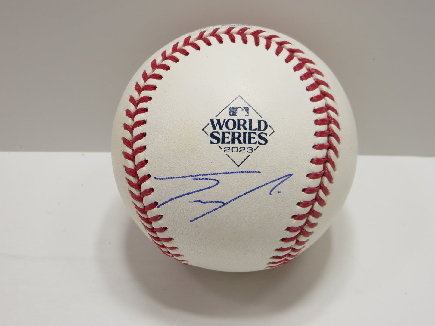 JOSH SMITH TEXAS RANGERS SIGNED OFFICIAL 2023 WORLD SERIES BASEBALL BAS COA