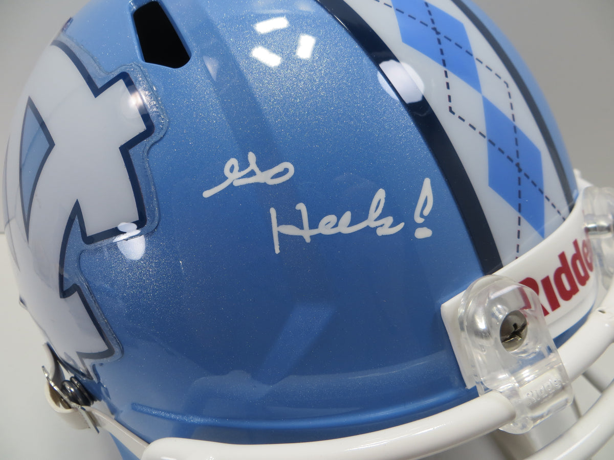 MACK BROWN SIGNED NORTH CAROLINA TAR HEELS FULL SIZE HELMET w/Go Heels! BAS