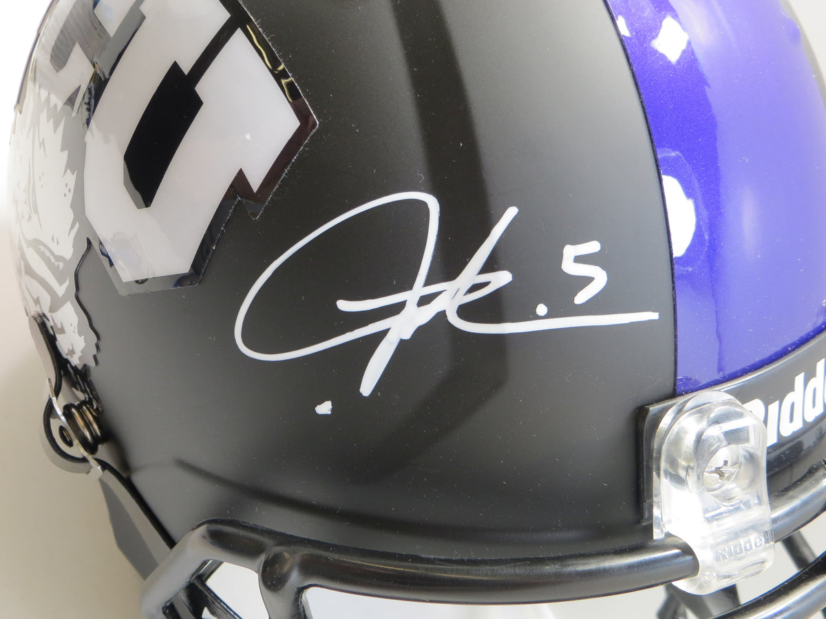 TCU HORNED FROGS LEGENDS Lilly Tomlinson Duggan ++ SIGNED BLACK Full SIZE HELMET BAS