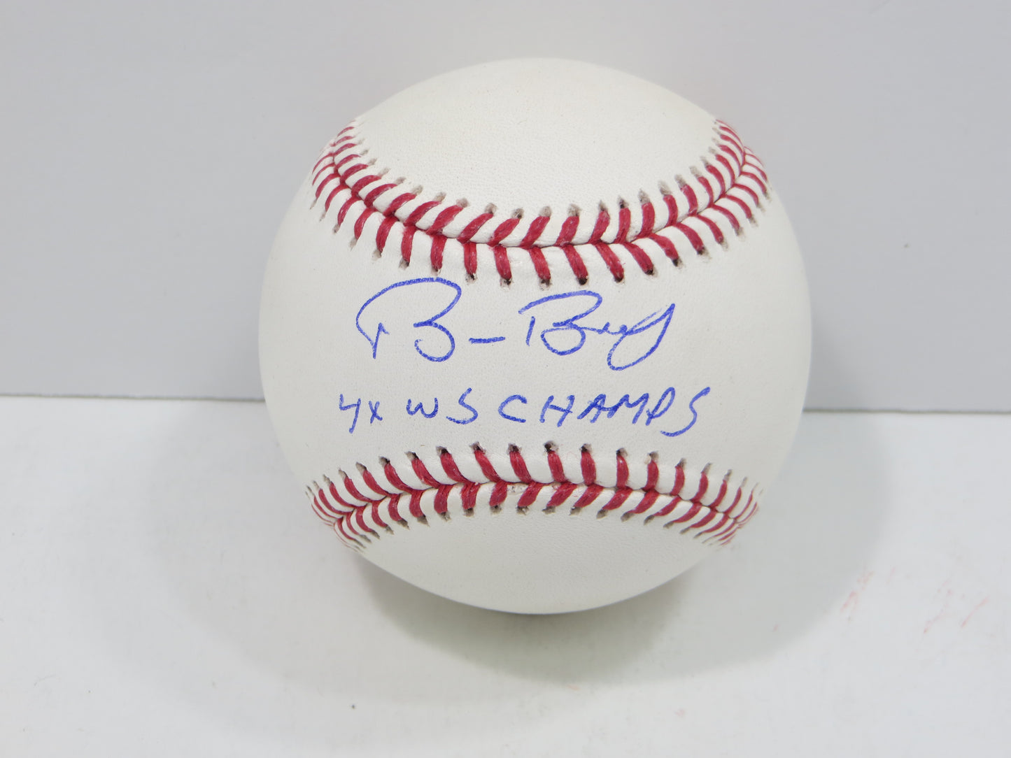 BRUCE BOCHY SIGNED OML BASEBALL w/4xWSChamps Texas Rangers SF Giants JSA COA