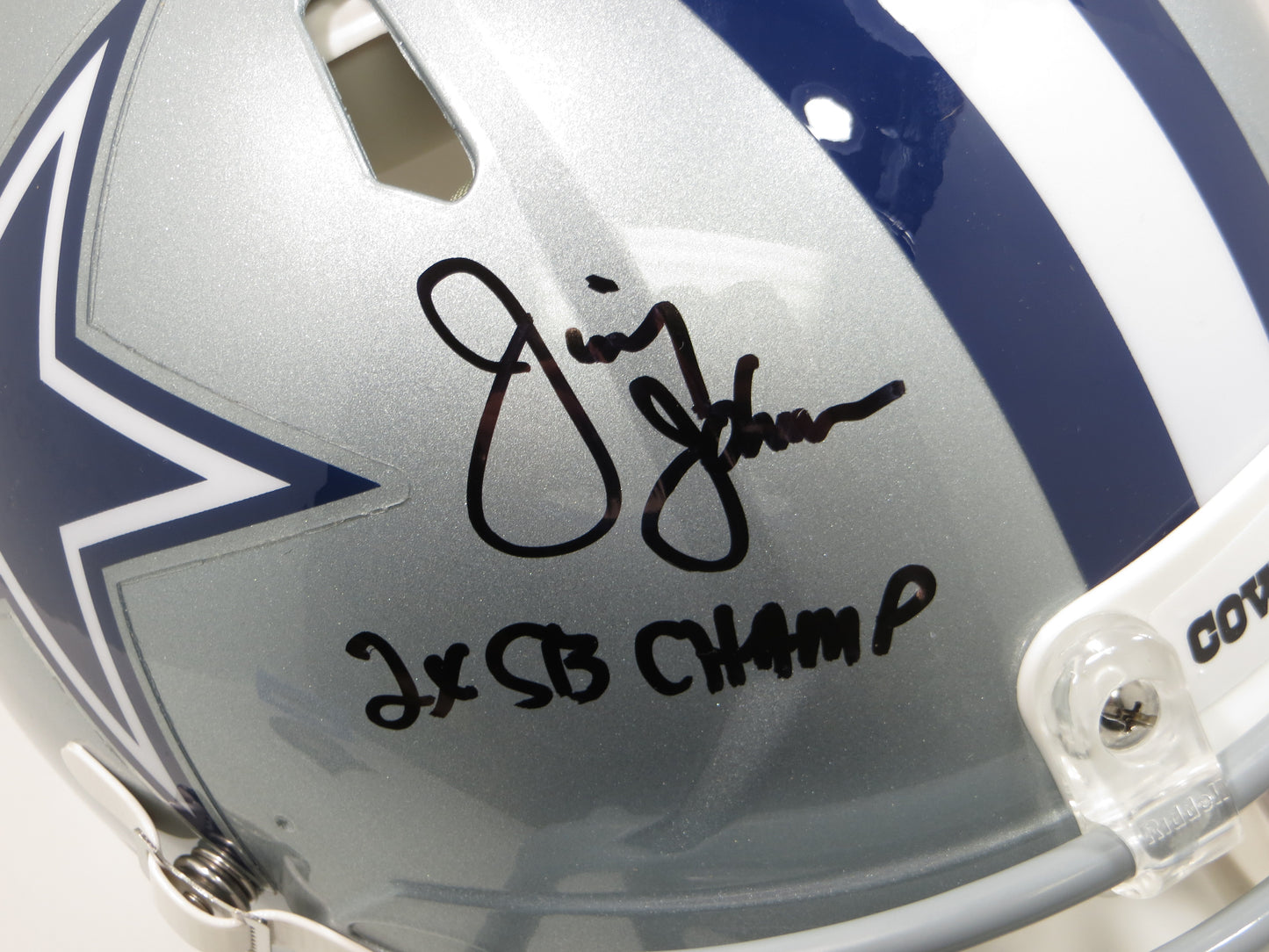 JIMMY JOHNSON SIGNED DALLAS COWBOYS SPEED AUTHENTIC HELMET w/INSC Miami BAS