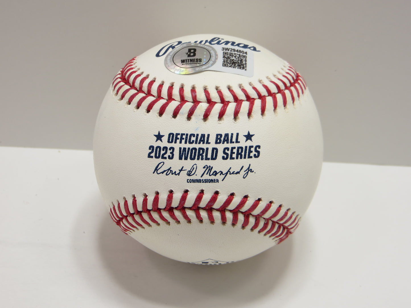 JOSH SMITH TEXAS RANGERS SIGNED OFFICIAL 2023 WORLD SERIES BASEBALL BAS COA