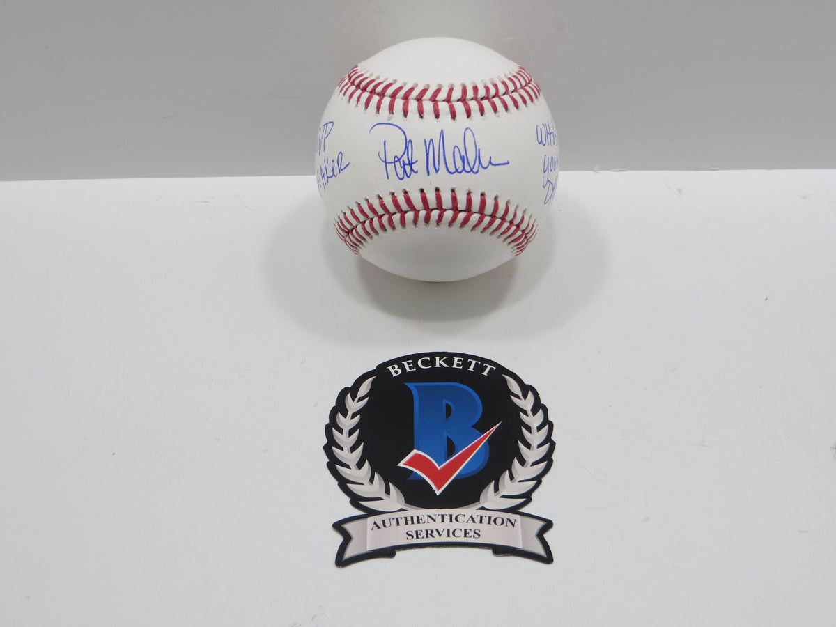 PAT PATRICK MAHOMES SR SIGNED OML BASEBALL Twins Cubs Mets Rangers w/INSC BAS