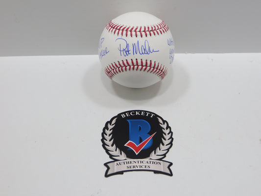 PAT PATRICK MAHOMES SR SIGNED OML BASEBALL Twins Cubs Mets Rangers w/INSC BAS