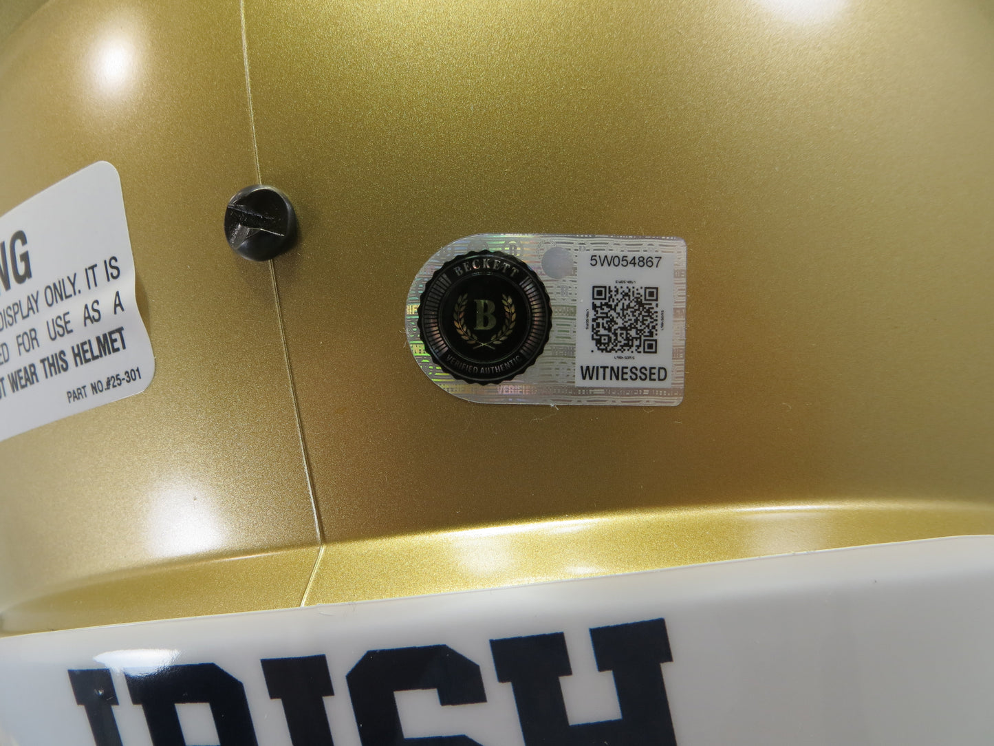 ROCKET ISMAIL TONY RICE SIGNED NOTRE DAME ND FULL SIZE HELMET w/88Champs BAS
