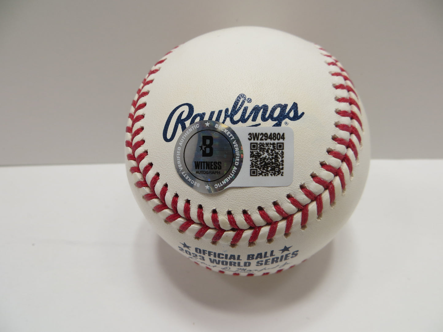 JOSH SMITH TEXAS RANGERS SIGNED OFFICIAL 2023 WORLD SERIES BASEBALL BAS COA