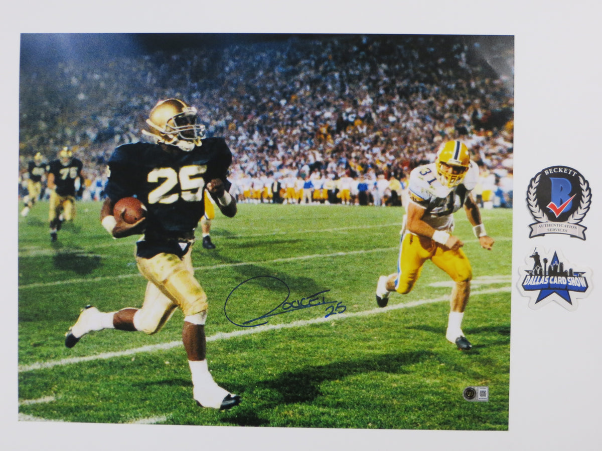 ROCKET ISMAIL NOTRE DAME SIGNED Touchdown 16x20 BAS