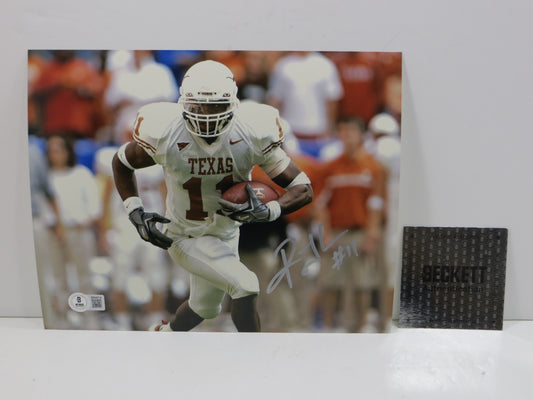 RAMONCE TAYLOR TEXAS LONGHORNS SIGNED 8x10 PHOTO OpenField BAS COA