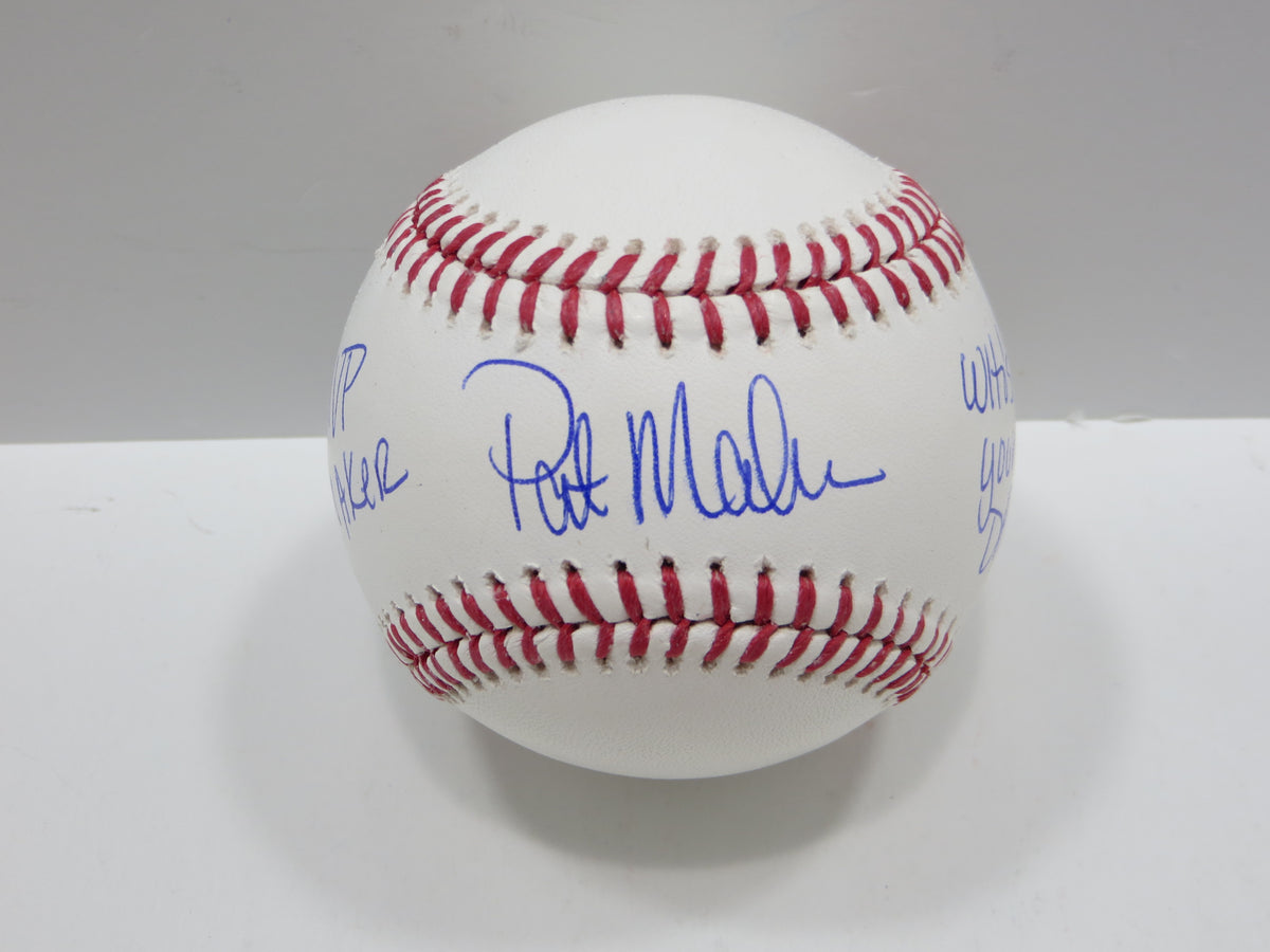 PAT PATRICK MAHOMES SR SIGNED OML BASEBALL Twins Cubs Mets Rangers w/INSC BAS