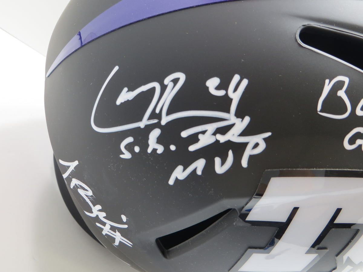 TCU HORNED FROGS LEGENDS Lilly Tomlinson Duggan ++ SIGNED BLACK Full SIZE HELMET BAS