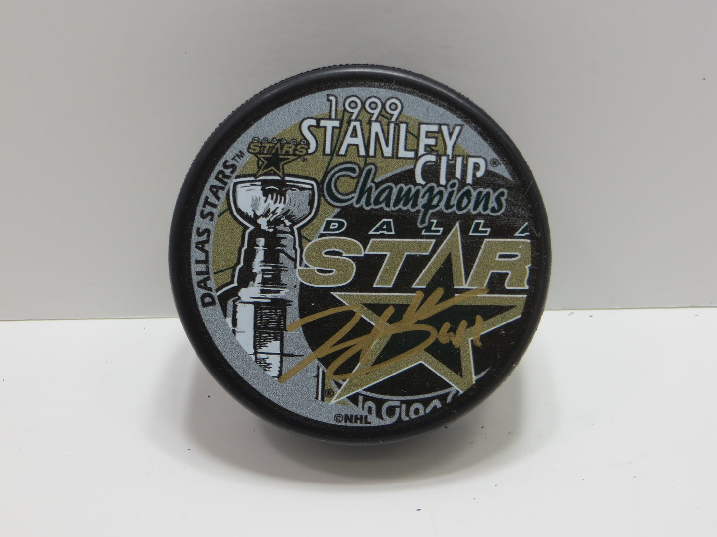 TONY HRKAC DALLAS STARS SIGNED 1999 Stanley Cup Puck BAS COA