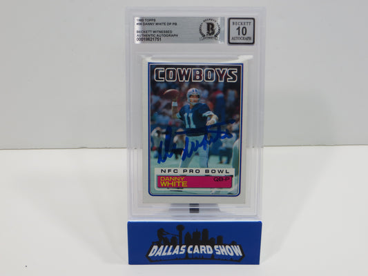 DANNY WHITE DALLAS COWBOYS SIGNED 1983 Topps #56 DP PB BGS BAS SLAB AUTO 10