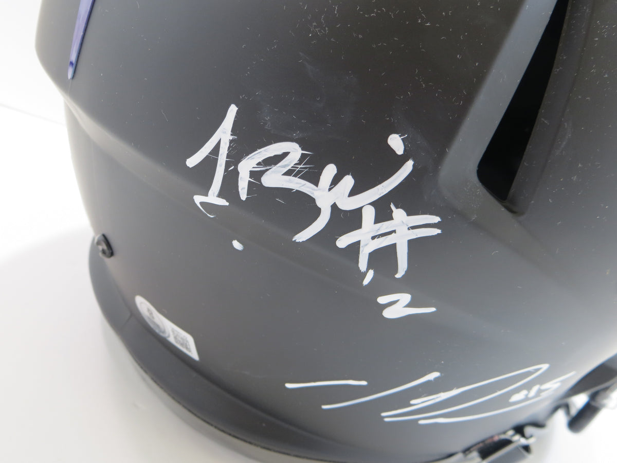 TCU HORNED FROGS LEGENDS Lilly Tomlinson Duggan ++ SIGNED BLACK Full SIZE HELMET BAS