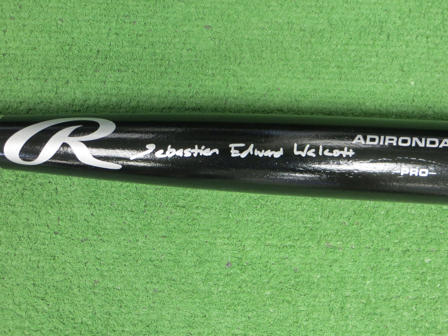 SEBASTIAN WALCOTT TEXAS RANGERS Full Name SIGNED BLACK BASEBALL BAT BAS COA