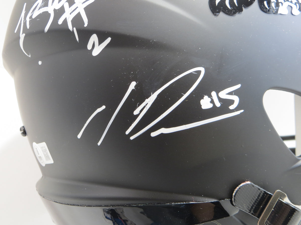 TCU HORNED FROGS LEGENDS Lilly Tomlinson Duggan ++ SIGNED BLACK Full SIZE HELMET BAS