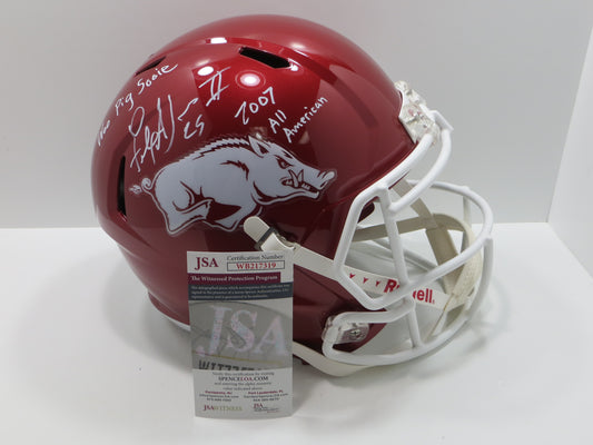 FELIX JONES SIGNED ARKANSAS RAZORBACKS FULL SIZE HELMET wINSCs JSA COA