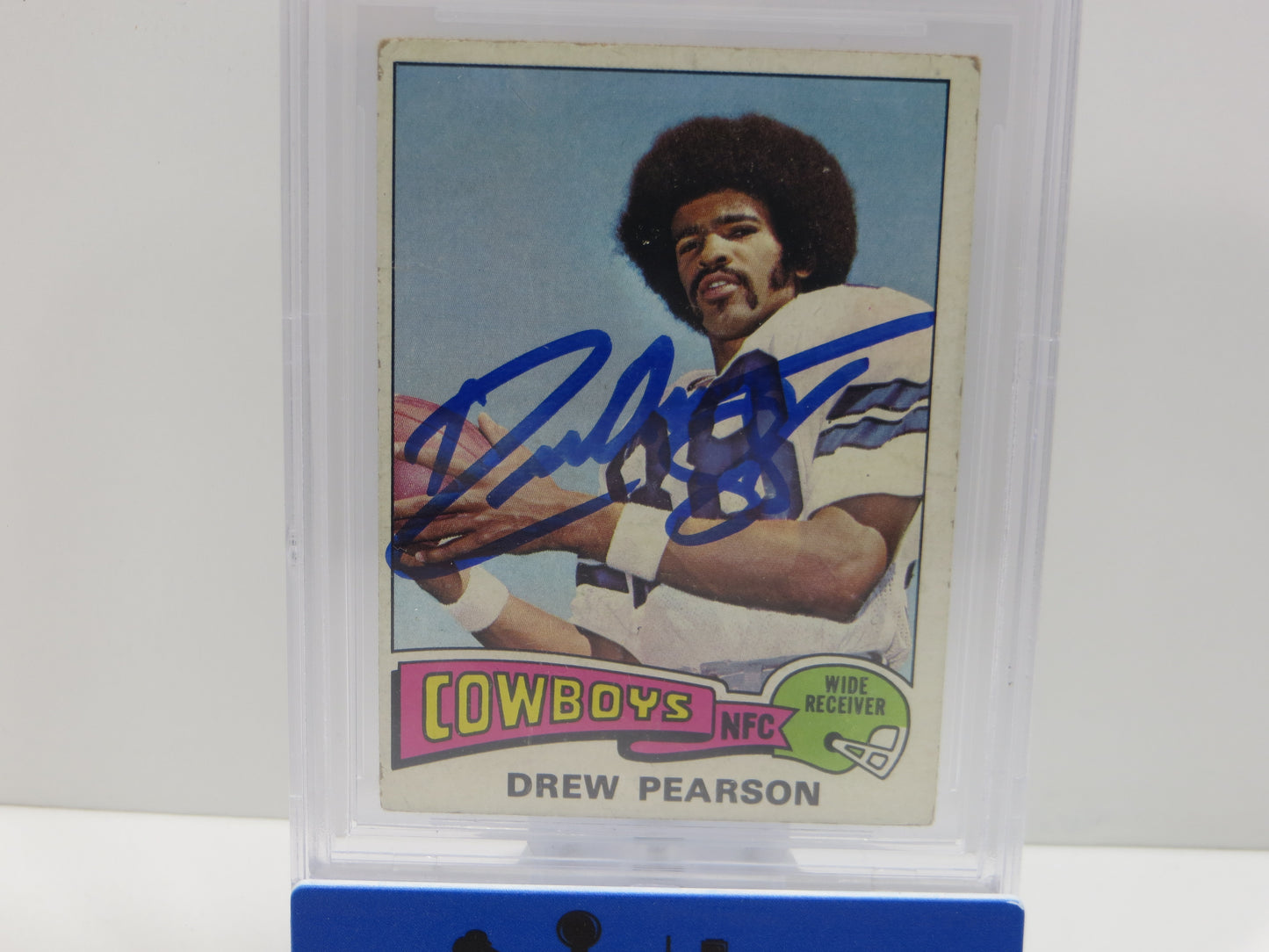 DREW PEARSON SIGNED 1975 TOPPS #65 DALLAS COWBOYS BGS BAS SLAB AUTO 10