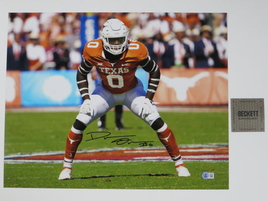 DEMARVION OVERSHOWN Texas Longhorns SIGNED Stance 16x20 PHOTO Cowboys BAS