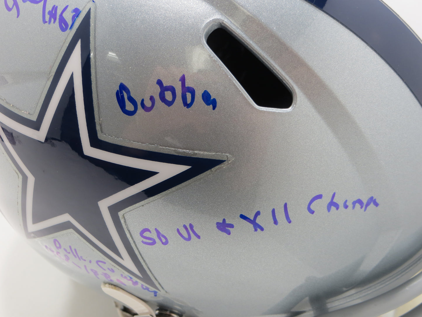 LARRY COLE SIGNED DALLAS COWBOYS RIDDELL F/S HELMET FULL STATS JSA COA