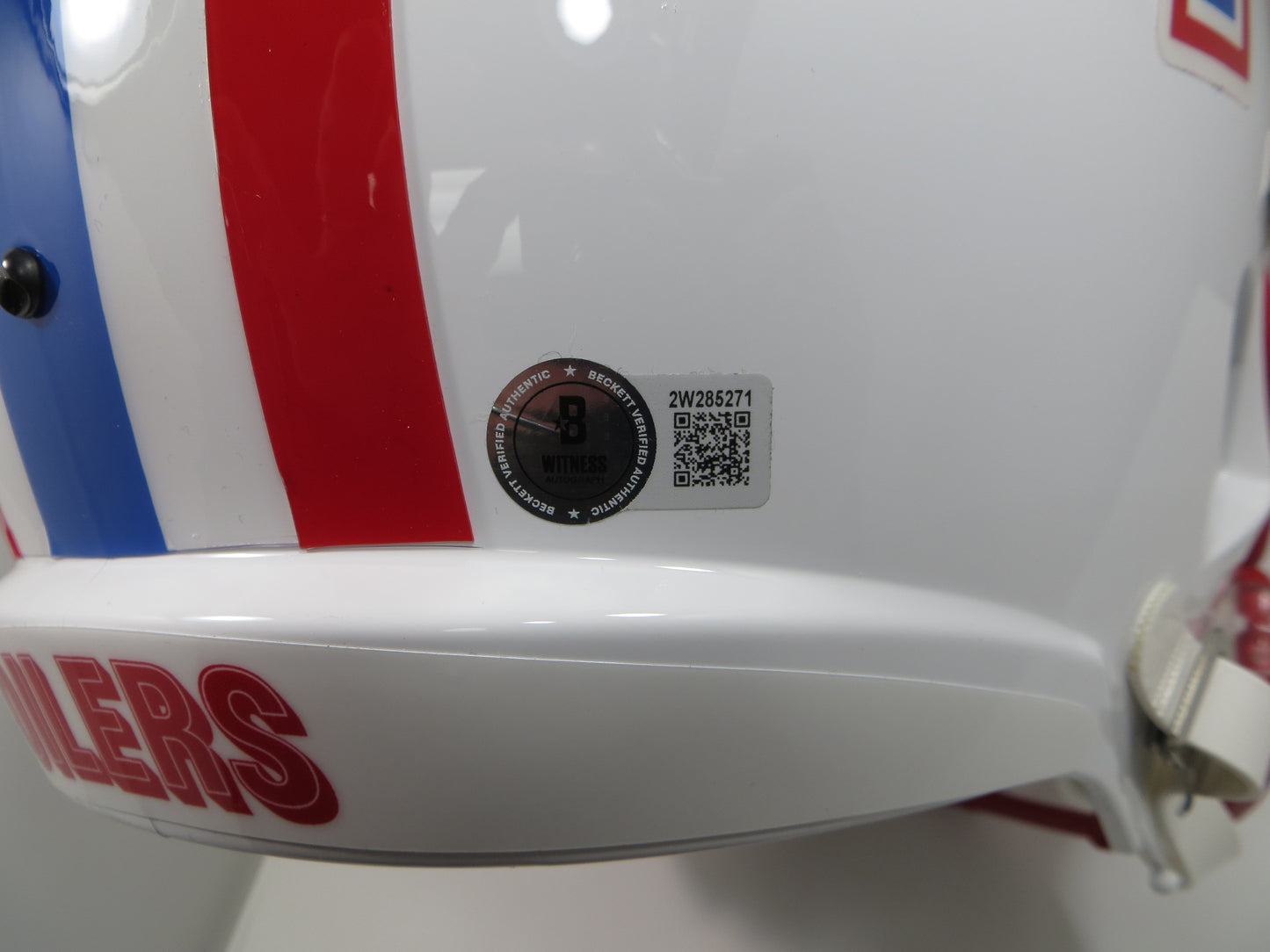 EARL CAMPBELL SIGNED HOUSTON OILERS FULL SIZE HELMET w/INSC UT Longhorns JSA