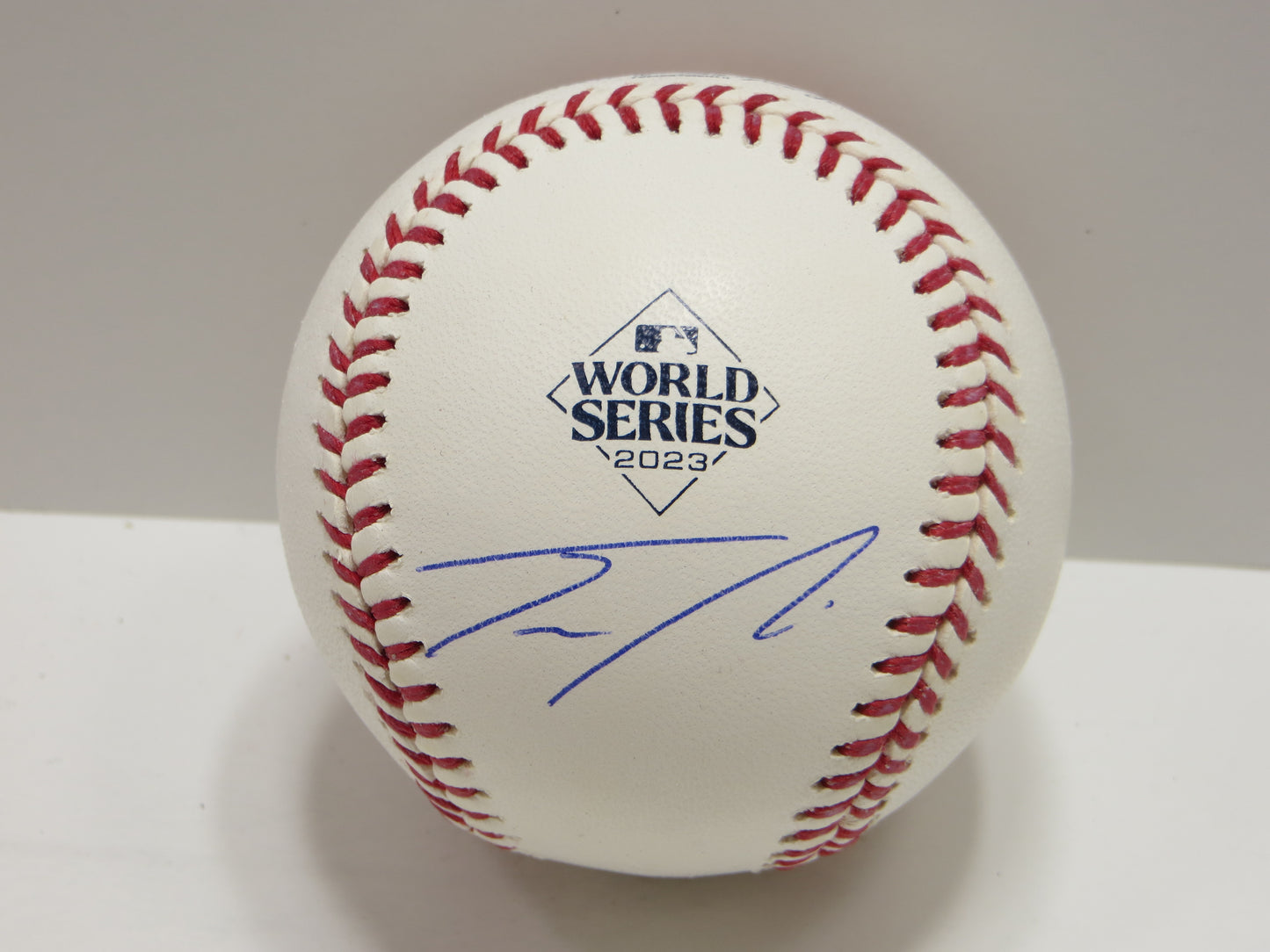 JOSH SMITH TEXAS RANGERS SIGNED OFFICIAL 2023 WORLD SERIES BASEBALL BAS COA