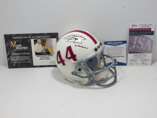 JOHN DAVID CROW & JOHNNY MANZIEL SIGNED Texas A&M Helmet w/Heisman JSA BAS