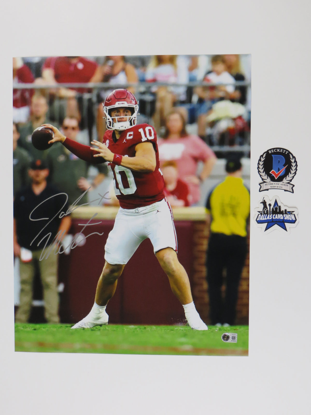 JOHN MATEER OKLAHOMA OU SOONERS SIGNED 16x20 PHOTO BAS