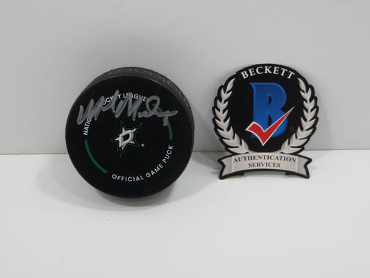MIKE MODANO DALLAS STARS SIGNED AUTHENTIC OFFICIAL HOCKEY PUCK BAS COA