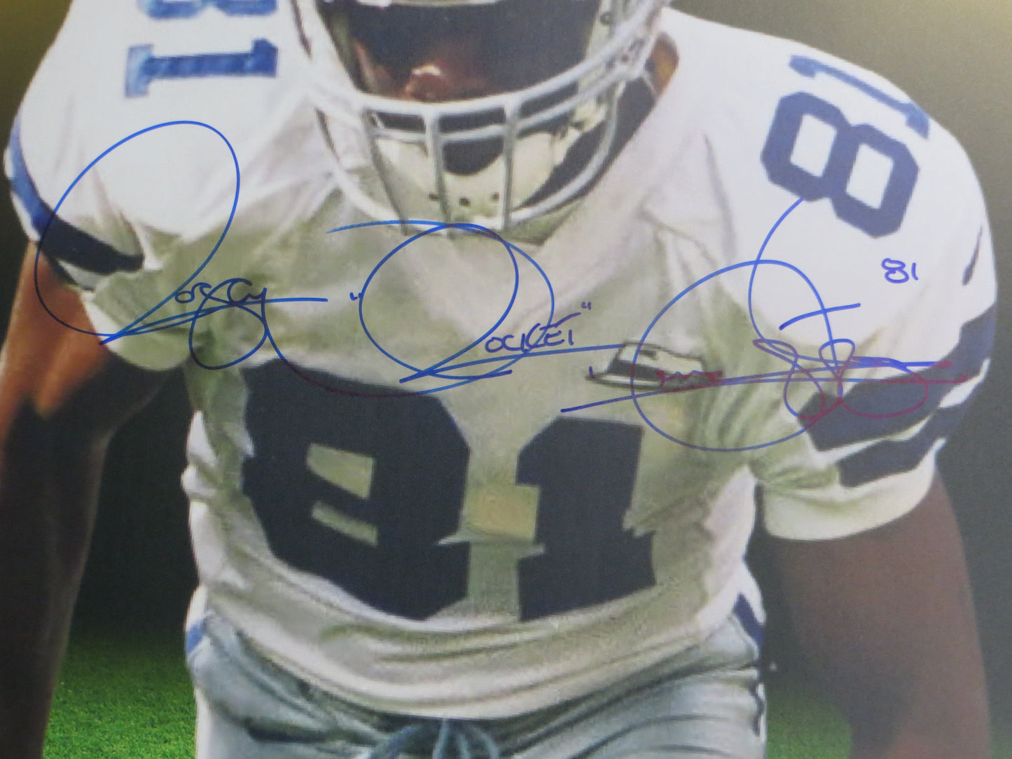 ROCKET ISMAIL DALLAS COWBOYS SIGNED 24x36 Dallas Card Show FOAM BOARD BAS