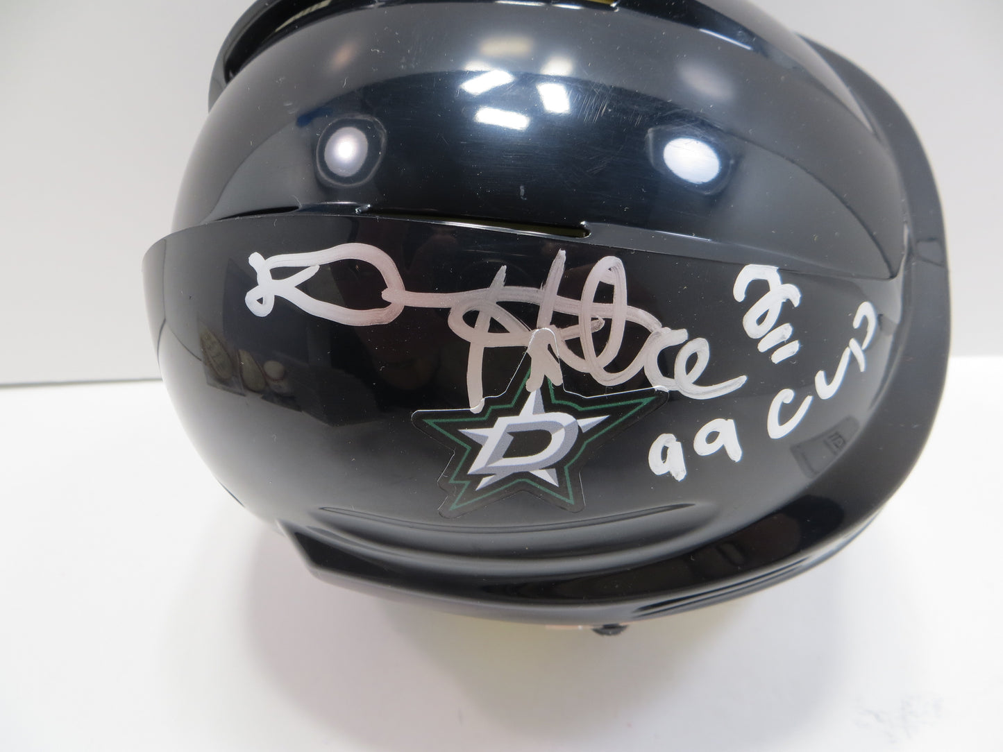 DERIAN HATCHER  DALLAS STARS SIGNED MINI HOCKEY HELMET w/99 CUP BAS COA