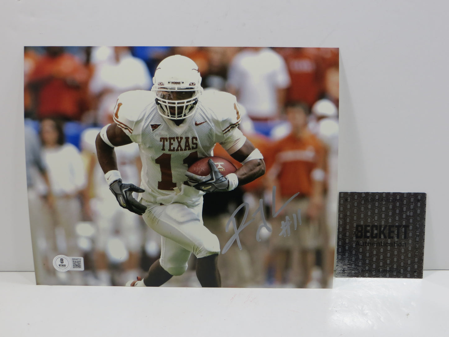 RAMONCE TAYLOR TEXAS LONGHORNS SIGNED 8x10 PHOTO OpenField BAS COA