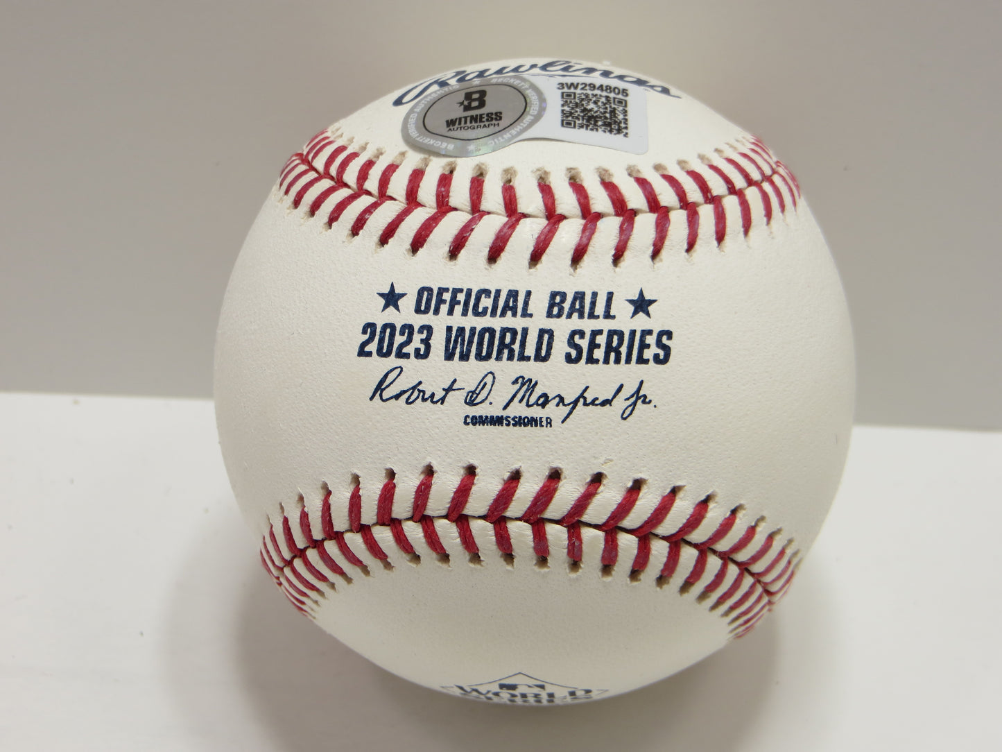 JOSH SMITH TEXAS RANGERS SIGNED OFFICIAL 2023 WORLD SERIES BASEBALL BAS COA