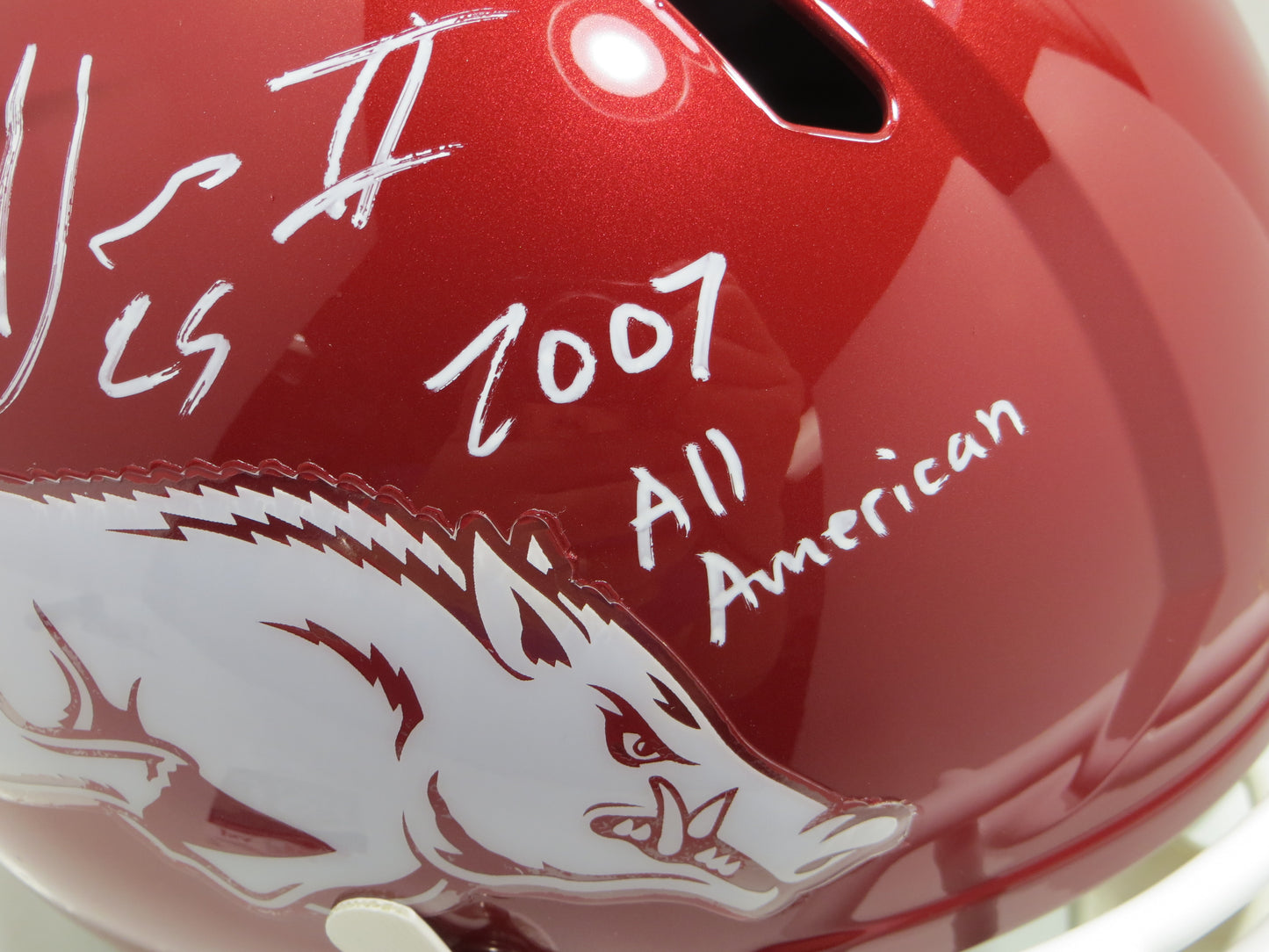 FELIX JONES SIGNED ARKANSAS RAZORBACKS FULL SIZE HELMET wINSCs JSA COA