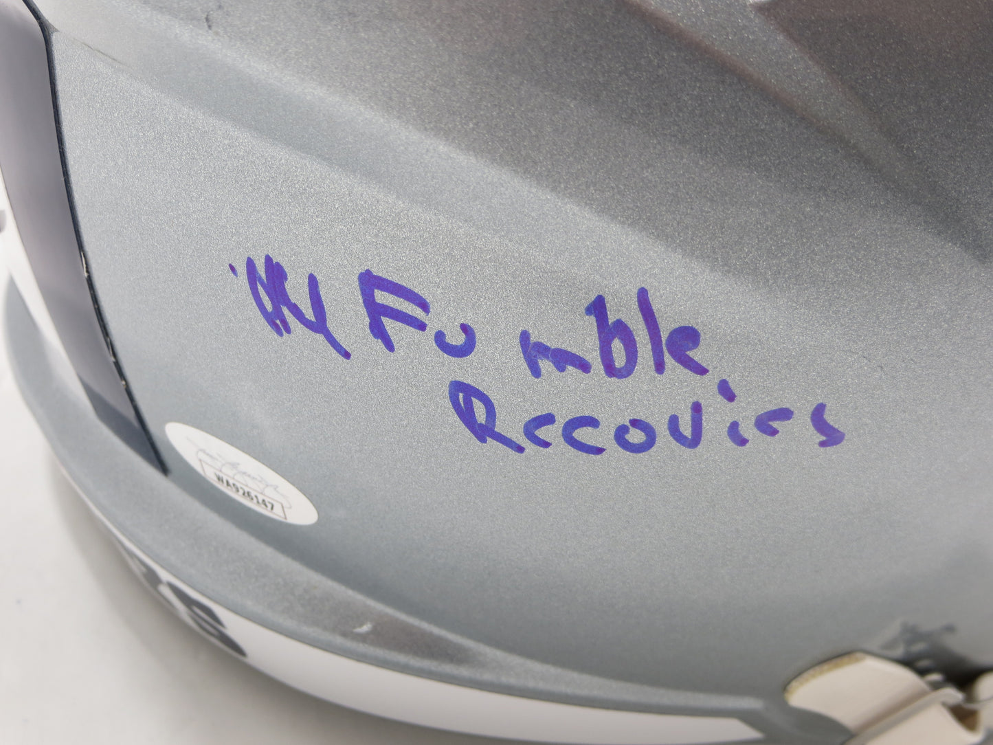 LARRY COLE SIGNED DALLAS COWBOYS RIDDELL F/S HELMET FULL STATS JSA COA