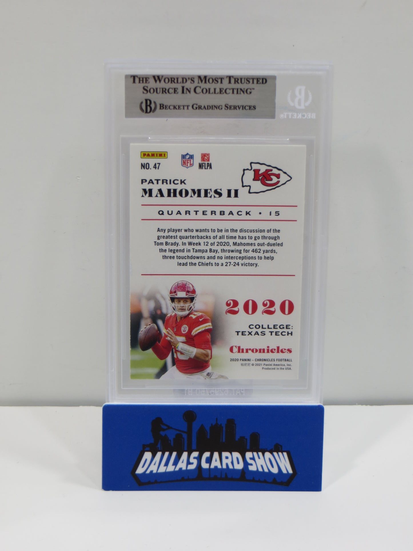 PAT MAHOMES SR SIGNED 2020 Panini Chronicles BGS BAS SLAB w/Who's Your Daddy